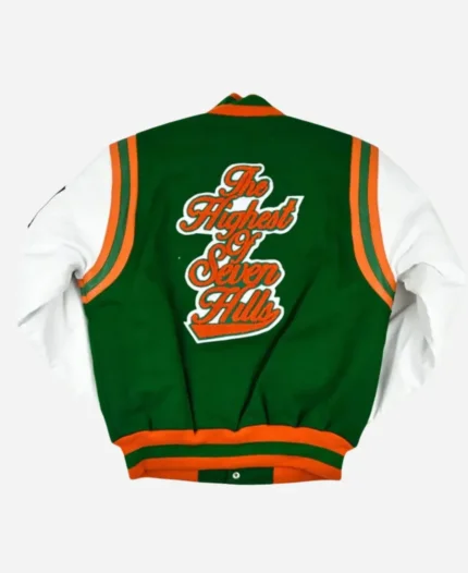Florida A&M University Motto 2.0 Green Letterman Jacket Back
