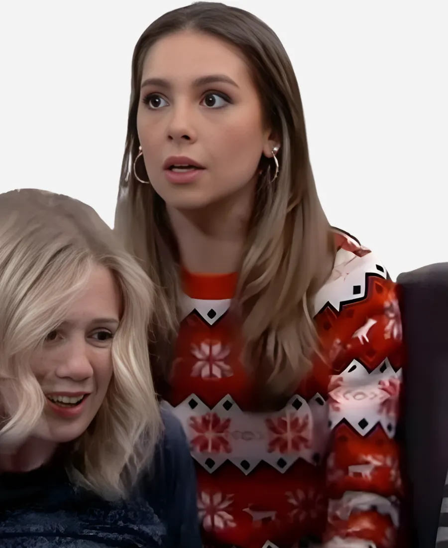 General Hospital Haley Pullos Christmas Red & White Sweater Tv Series General Hospital Molly Lansing Christmas Sweater