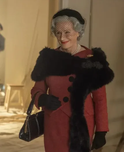 Glenn Close TV Series The New Look 2024 Carmel Snow Wool Red Coat