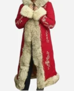 Goldie Hawn Movie The Christmas Chronicles Mrs Claus Red Wool Hooded Fur Coat