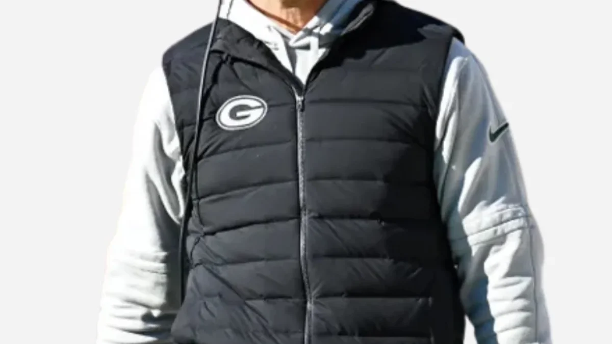 Green Bay Packers Black Puffer Vest | Matt Lafleur Puffer Vest