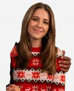  Haley Pullos Tv Series General Hospital Molly Lansing Christmas Red & White Full Sleeves Sweater