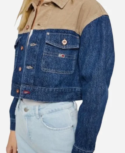 Isabelle Tv series Culte 2024 Anaïde Rozam Two Tone Denim Jacket