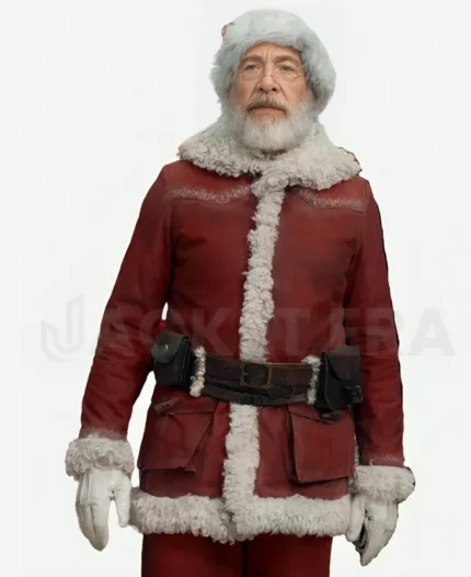 JK Simmons Movie Red One 2024 Santa Claus Christmas Suede Jacket