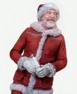 JK Simmons Movie Red One 2024 Santa Claus Christmas Suede Jacket With Free Cap