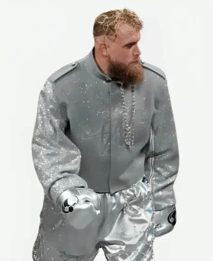 Jake Paul vs Mike Tyson Fight Jake Paul Silver Jacket