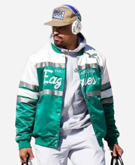 Jalen Hurts Philadelphia Eagles Green Varsity Jacket