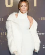 Jennifer Lopez Unstoppable 2024 Premiere White Fur Jacket