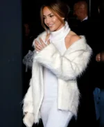 Jennifer Lopez White Fur Jacket