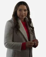 Jessica Parker Kennedy Movie Under The Christmas Sky 2023 Kat Butler Sherpa Coat