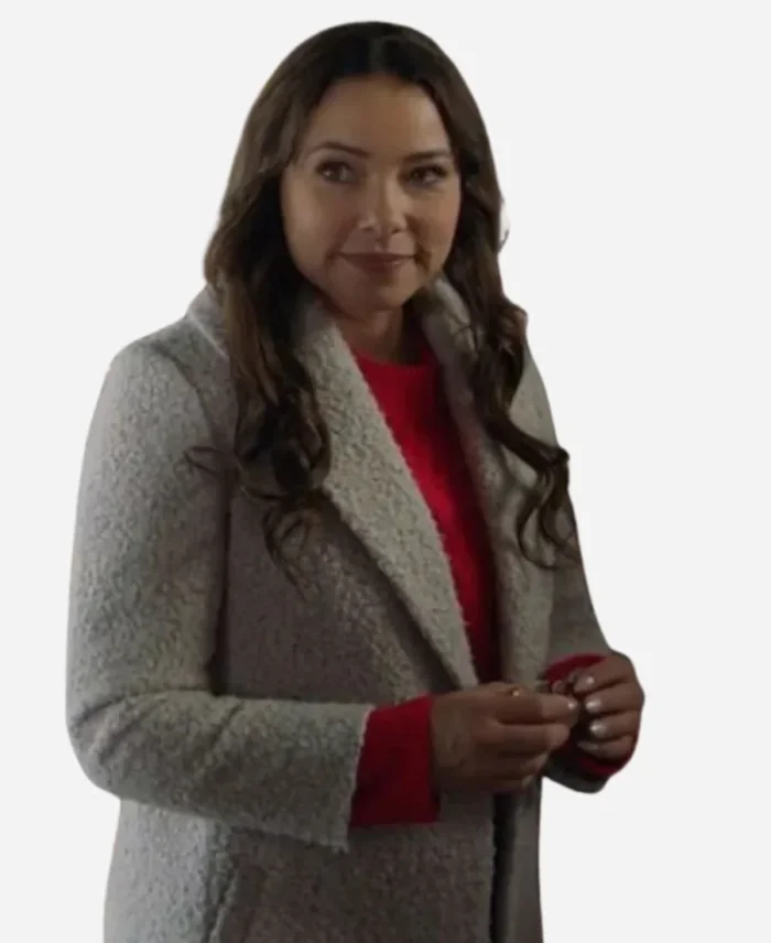 Jessica Parker Kennedy Movie Under The Christmas Sky 2023 Kat Butler Sherpa Coat