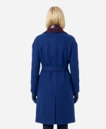 Jessy Schram Mystic Christmas Blue Wool Coat