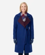Jessy Schram Mystic Christmas Blue Coat