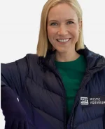 Mystic Christmas Jessy Schram Blue Puffer Jacket