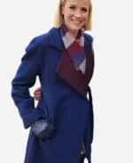 Juniper Movie Mystic Christmas 2023 Jessy Schram Blue Belted Trench Coat