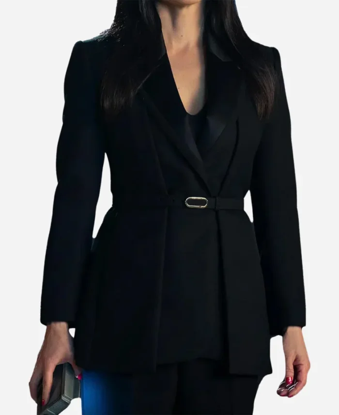 Lucy Liu Movie Red One 2024 Zoe Black Coat