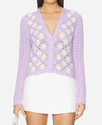 Mayan Lopez Tv Series Lopez vs Lopez Season 03 Floral Knit Cardigan