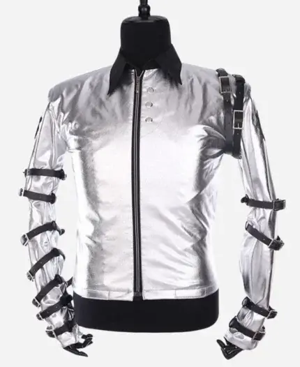 Michael Jackson Bad World Tour Silver Satin Jacket