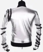 Michael Jackson Bad World Tour Silver Satin Jacket For Sale