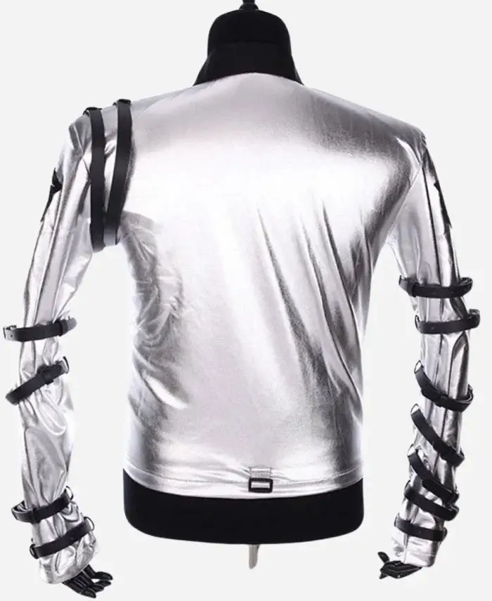 Michael Jackson Bad World Tour Silver Satin Jacket For Sale