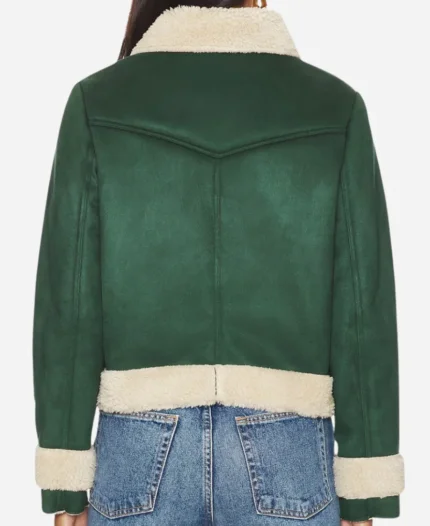 Michelle Trading Up Christmas Green & White Italia Ricci Suede Leather Jacket