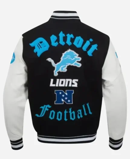 NFL Detroit Lions Old English Letterman Varsity Jacket For Mens