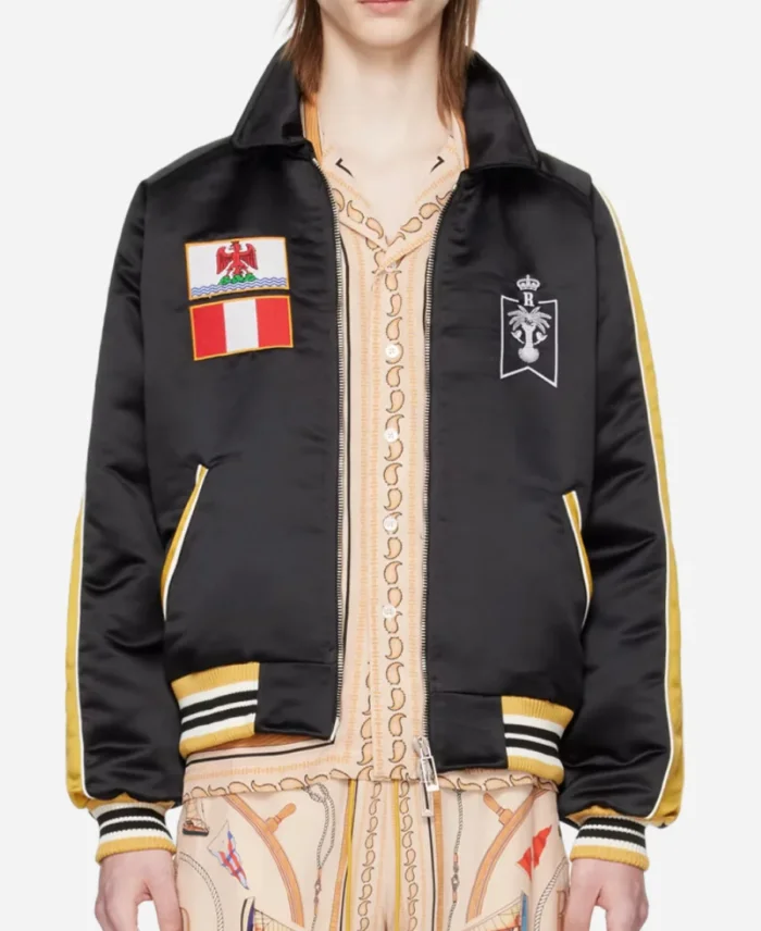 Netflix Poguelandia 2024 An Outer Banks Experience Jonathan Daviss Black Bomber Jacket