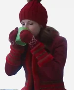 Anna Kendrick Noelle Red Shearling Jacket For Sale