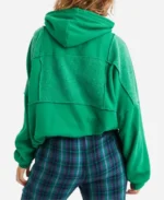 Oversized Aerie Sherpa Patchwork Green Hoodie Back