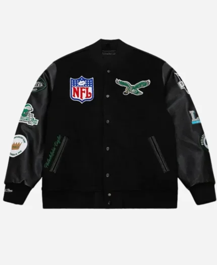 Philadelphia Eagles Black Varsity Jacket