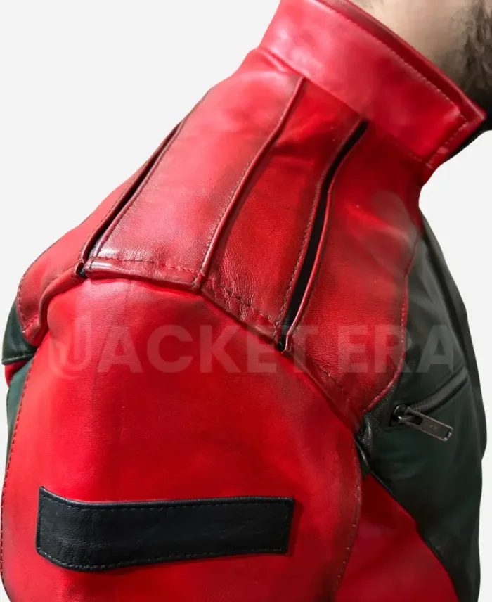 Red One 2024 Dwayne Johnson Green And Red Leather Jacket