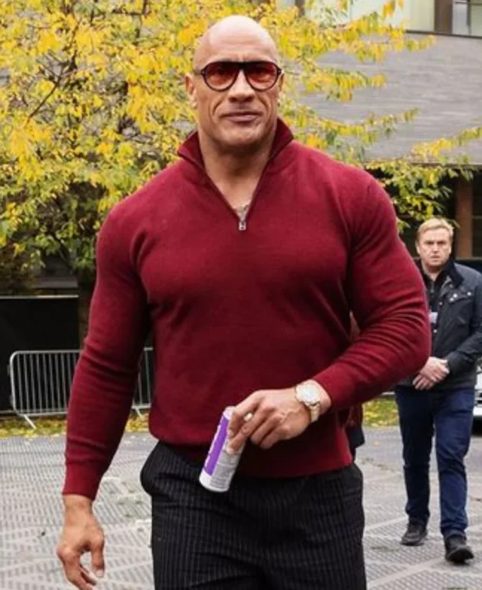 Red One Premiere Dwayne Johnson Burgandy Sweater