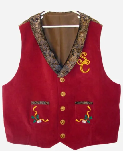 Santa Claus Red Suede Vest