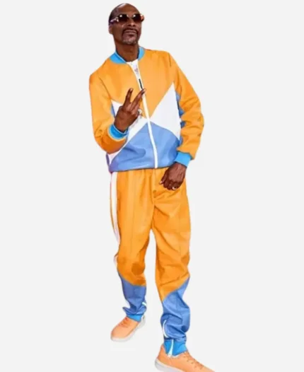 Snoop Dogg The Voice S026 Colorblock Leather Tracksuit