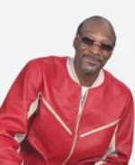 Snoop Dogg The Voice S26 Red Leather Bomber Jacket For Sale