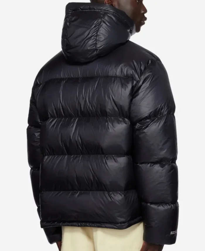 Stussy Black Puffer Down Hooded Jacket