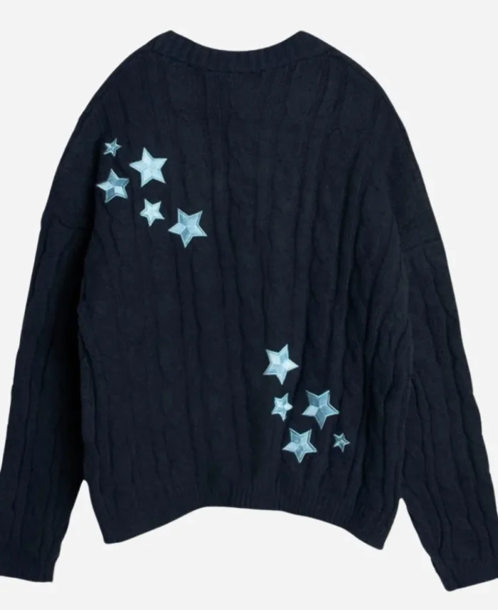 Taylor Swift Midnights Blue Stars Knitted Cardigan For Women