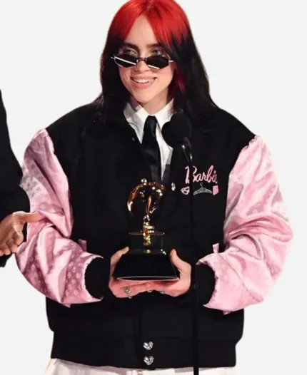 The 2024 Grammy Awards Billie Eilish Barbie Varsity Letterman Jacket