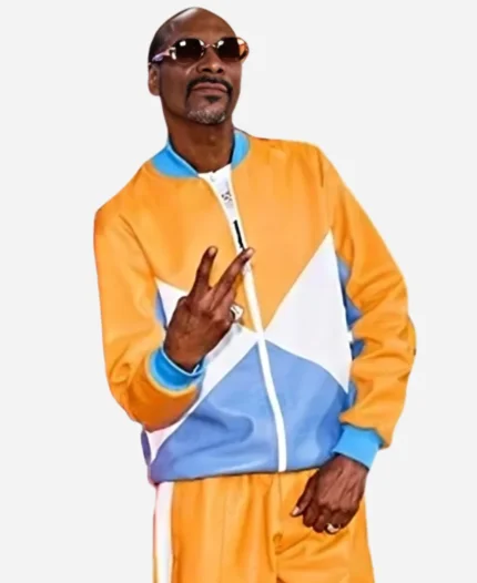 The Voice Season 26 Snoop Dogg Colorblock Leather Tracksuit For Sale