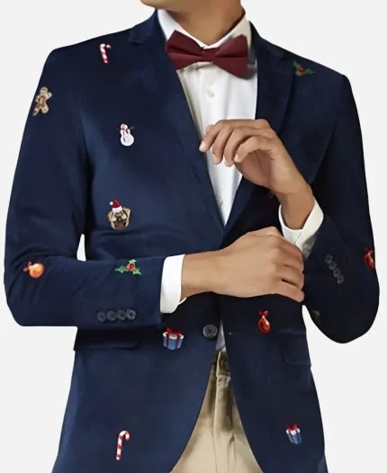  Tuxedo Christmas Velvet Oversized Blazer