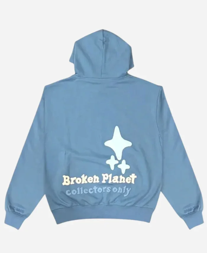 Unisex Broken Planet Blue Fleece Pullover Hoodie