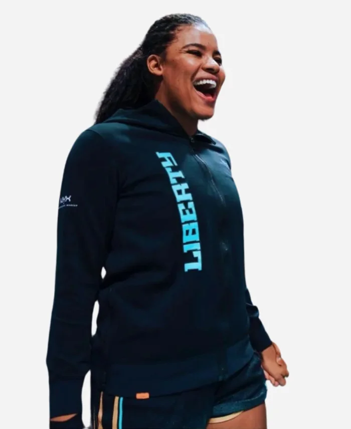 WNBA New York Liberty Black Zip-Up Hoodie