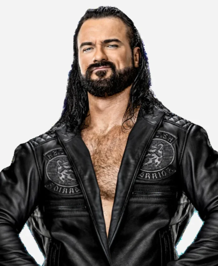 WWE Raw 2023 Drew McIntyre Black Quilted Leather Jacket