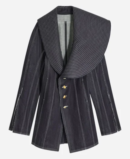 Watch What Happens Live 2024 Mary Cosby Black Denim Coat