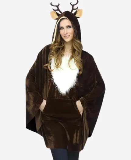 Women Reindeer Costume Poncho