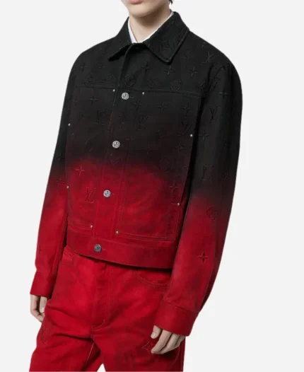Zayn Malik 2024 Solo Tour Red And Black Gradient Denim Jacket