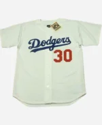 MLB Los Angeles Dodgers 30 Dave Roberts White Jersey