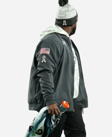2024 Philadelphia Eagles Salute To Service Black Bomber Jacket For Sale