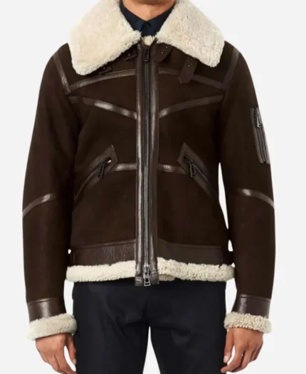 50 Cent Power Brown Shearling Jacket