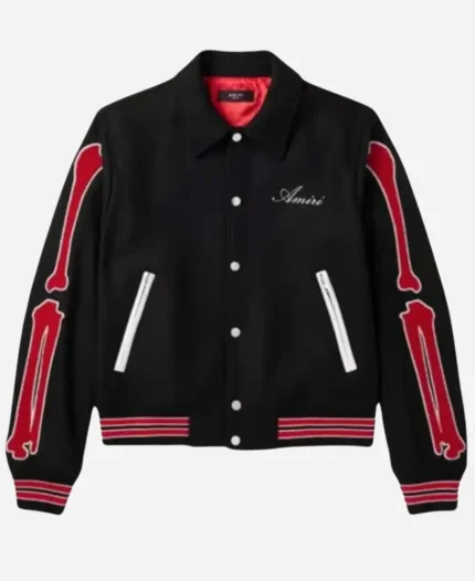 AMIRI Bones Twill Black Varsity Jacket